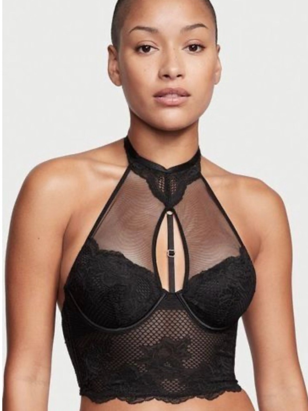 Victorias Secret Very Sexy High Neck Lace Corset Top- Black- Size XS- NWT
